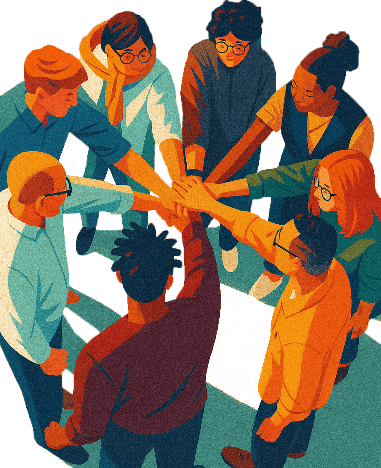 Team joining hands